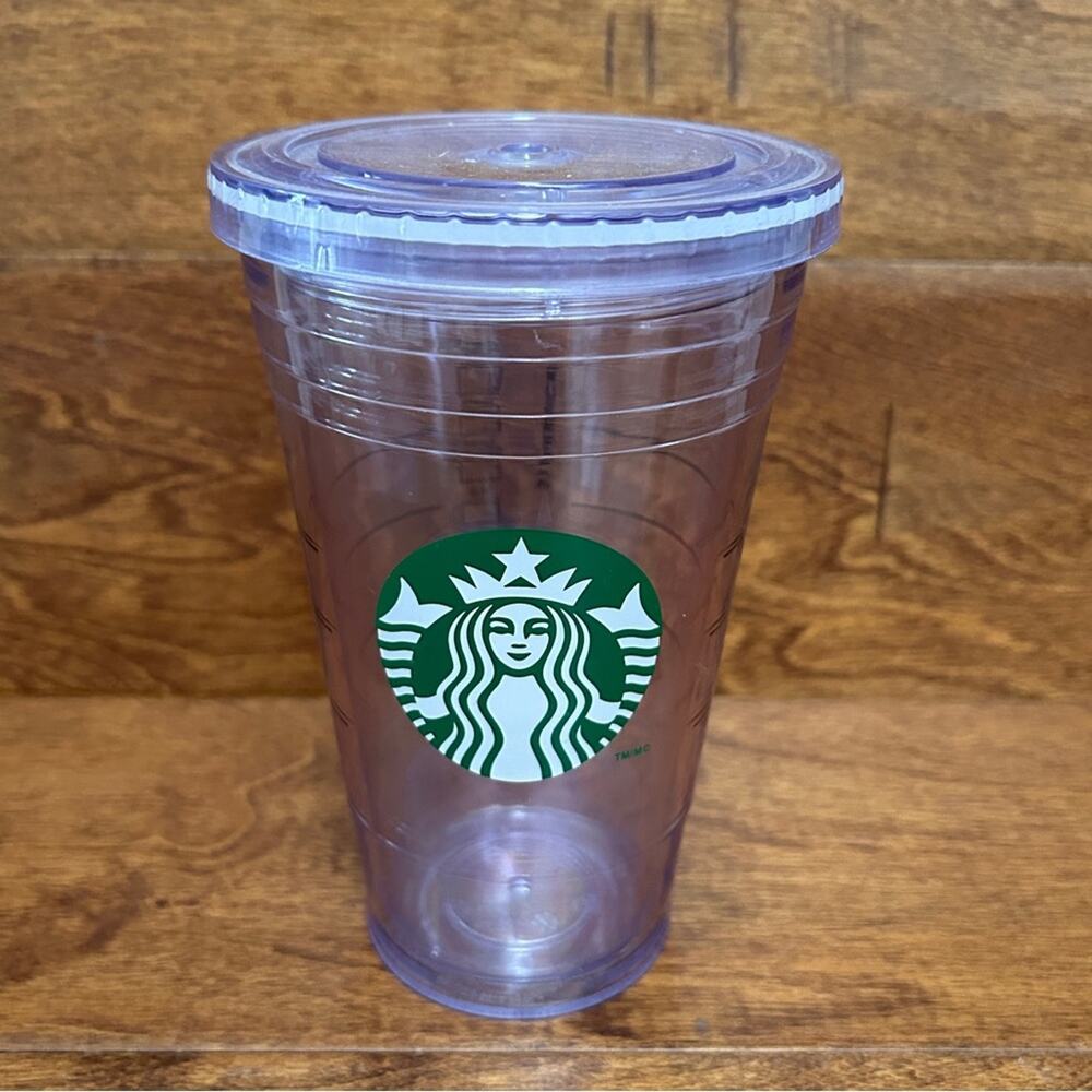 STARBUCKS Cold Cup Clear Grande Tumbler Traveler